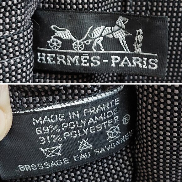 Hermes Herline MM Gray Canvas Tote Toile Fourre-Tout MM - Picture 16 of 16